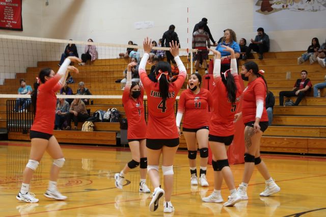 volley ball team at a game