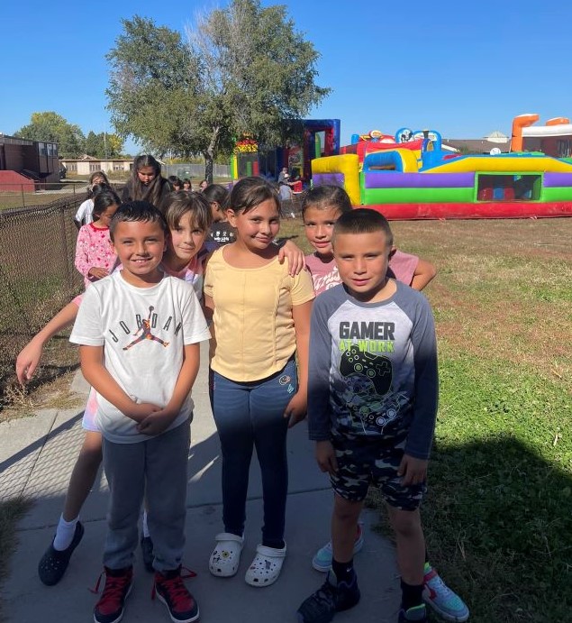 group of young students outside